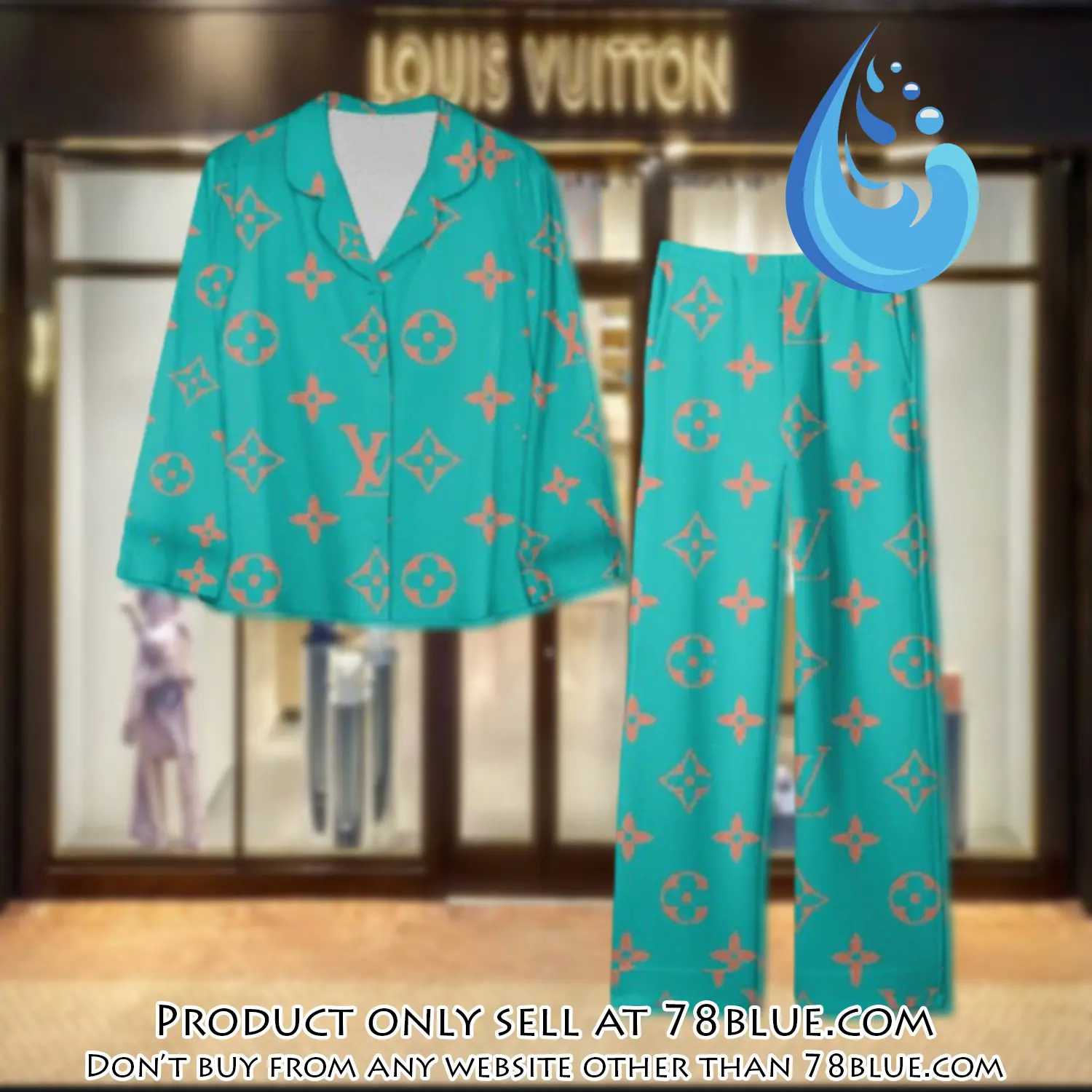 Trending luxury lv satin pajama set pjs1070 78b2014345
